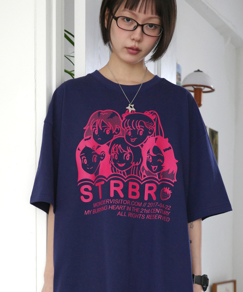 Strawberry EP3 Overfit T-shirt [Navy]