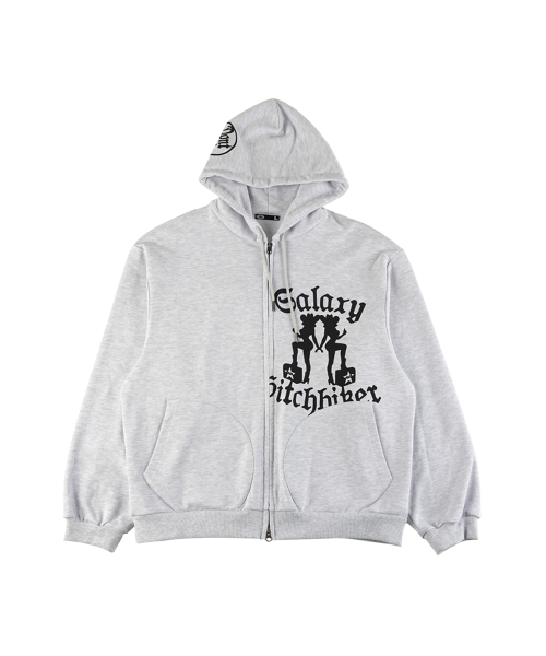 Galaxy Hitchhiker Hoodie Zip Up Melange White