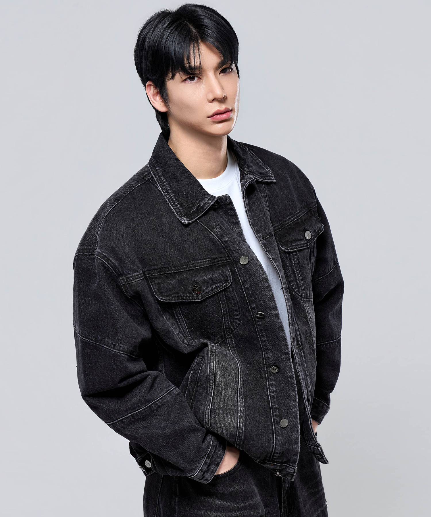 Джинсовка оверсайз P2603 washed black