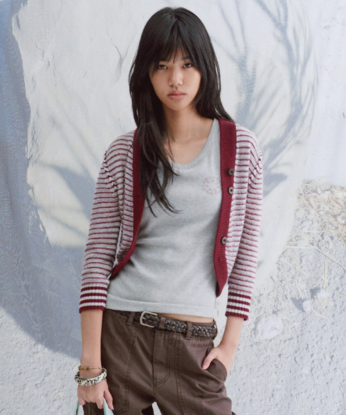 Wool Bolero Cardigan Wine