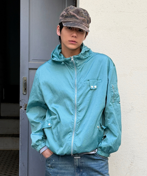 RIBSTOP SHEER WINDBREAKER BLUE