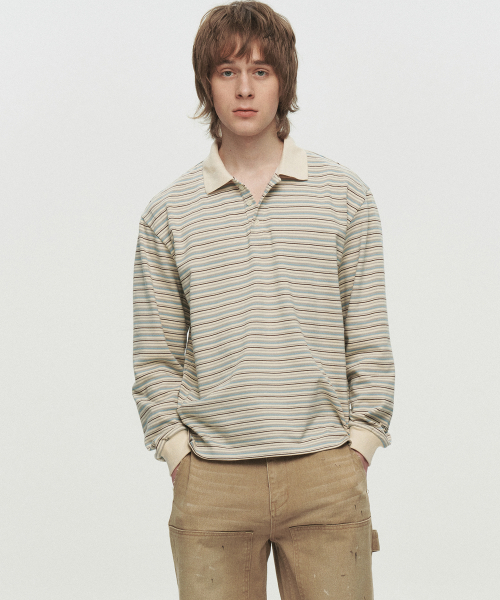 HET OSCAR STRIPE POLO (IVORY)