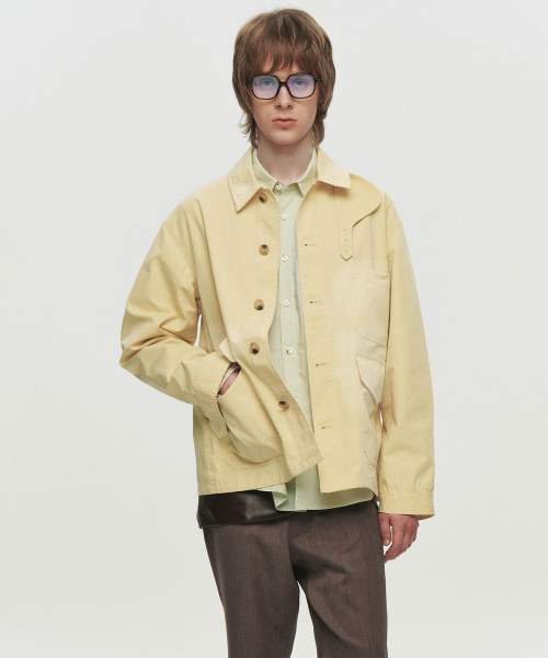 CONTRAST COLLAR FIELD JACKET (YELLOW)