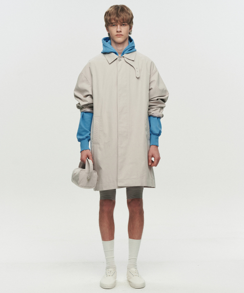 ORNAMENT BUTTON MAC COAT (GREY)