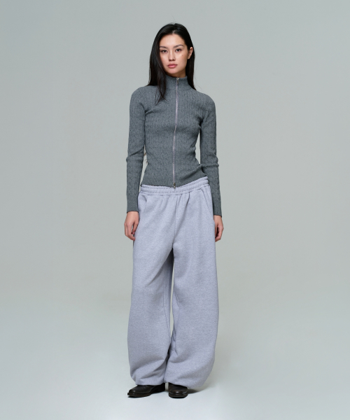 UNISEX ERA WIDE JOGGER SWEATPANTS - MELANGE GRAY
