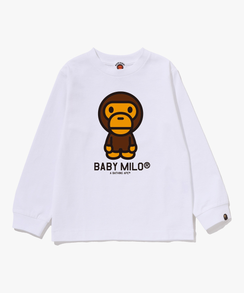 베이비 마일로 롱슬리브 티셔츠(KIDS) WHITE