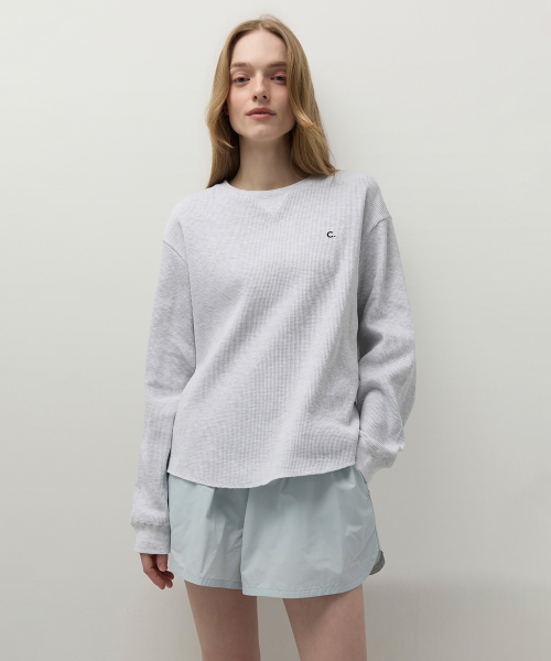[26SS clove] Waffle Basic T-Shirt (Light Grey)
