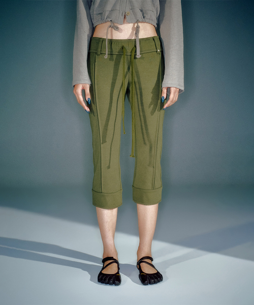 WORKSHOP CAPRI SLIM JERSEY PANTS KHAKI