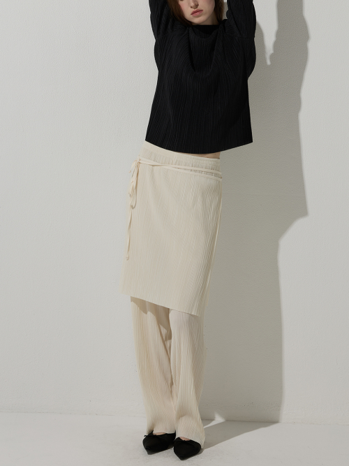 Wrinkle pants&skirt - Cream