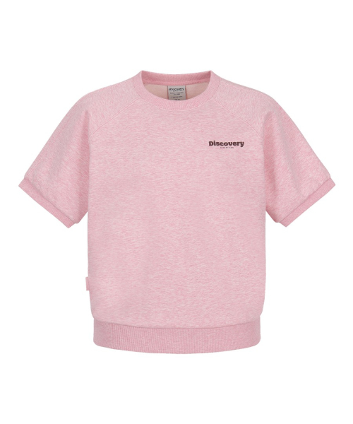 Женский свитшот с коротким рукавом и логотипом (M/PINK)