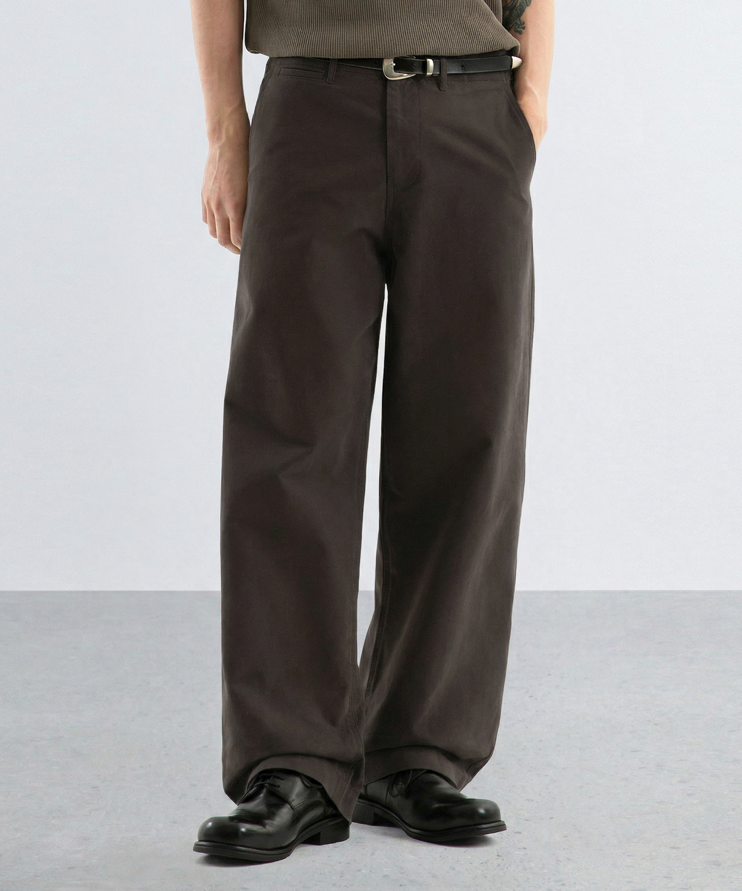 Fine Washed прямые чиносы (Brown)