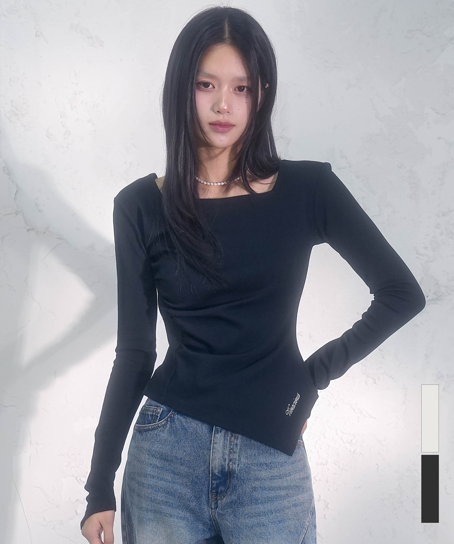 Arielle Shirring Long Sleeve_2Colors