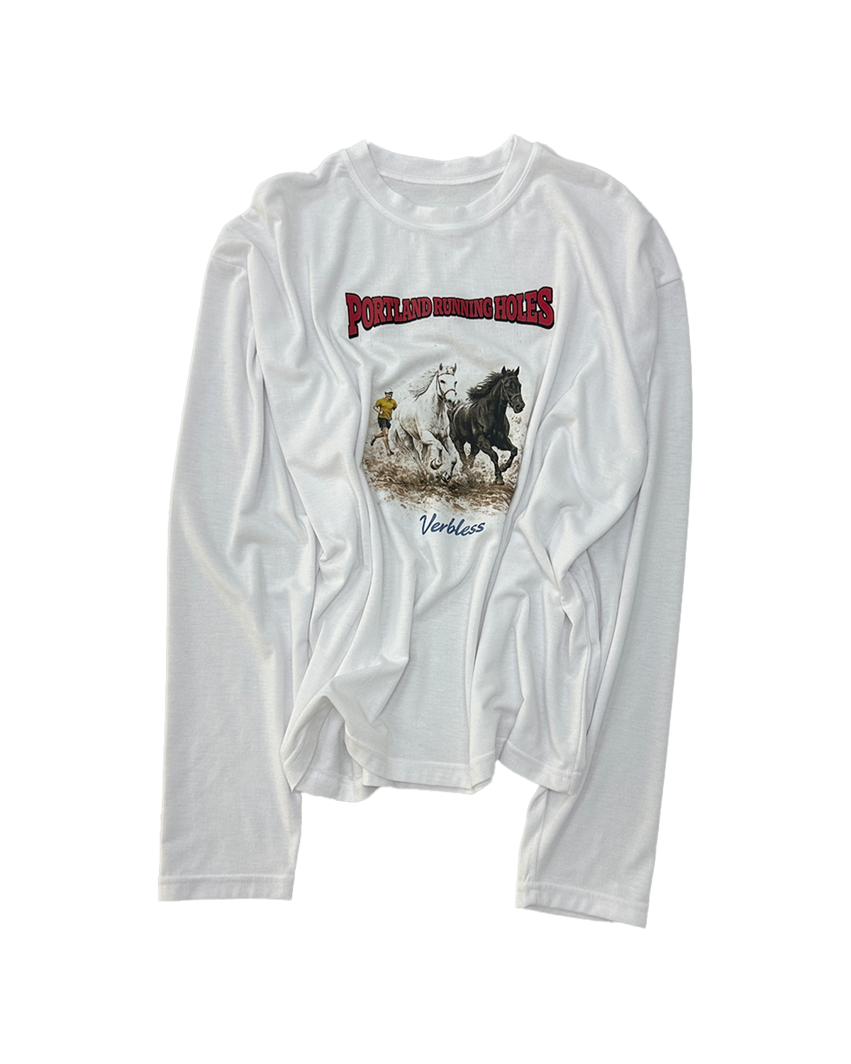 Portland Running Horse Crop T-Shirt (white)