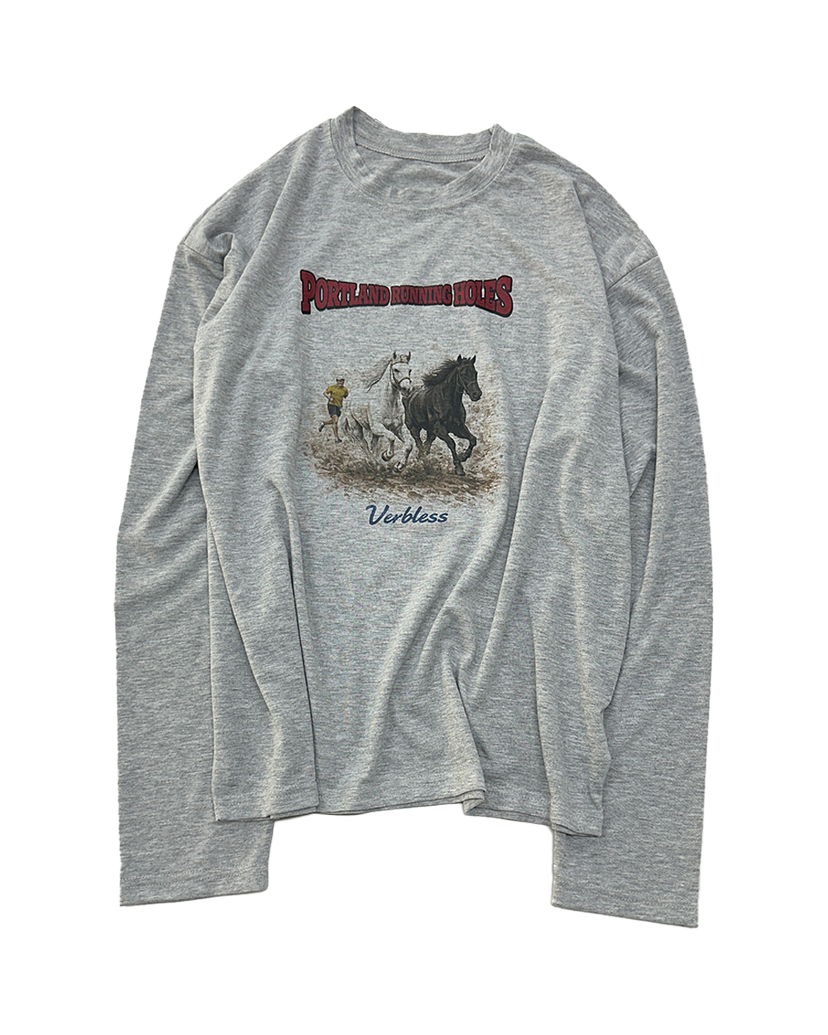Portland Running Horse Crop T-Shirt (gray)