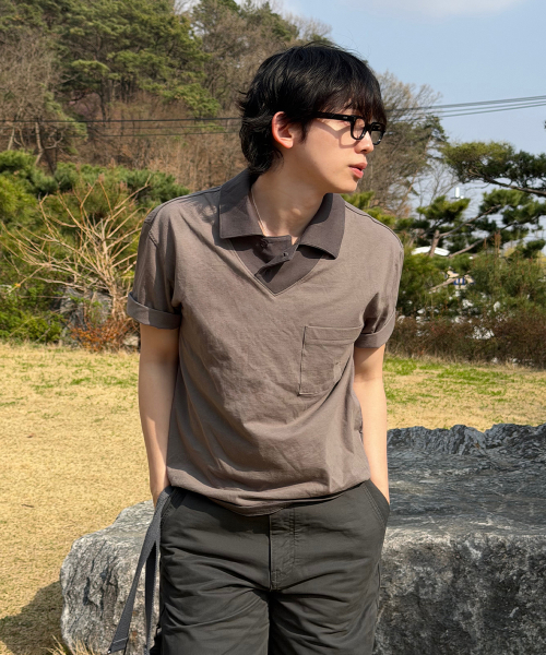 [Miseki Seoul Man x Re James] Layered PK T-Shirt TAUPE