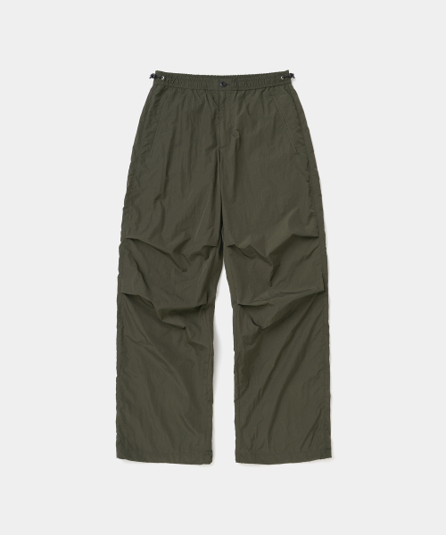 nylon parachute pocket pants olive