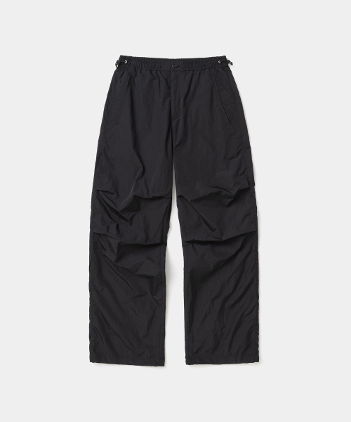nylon parachute pocket pants black