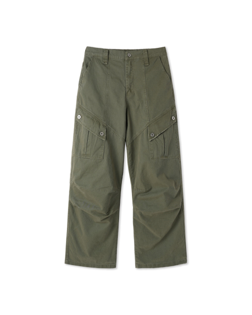 Широкие брюки карго с угловыми карманами_Khaki