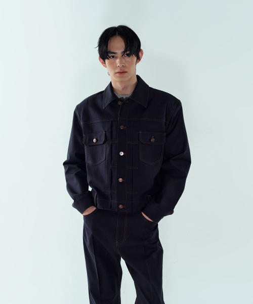 TRUCKER WORK JACKET - DARK NAVY