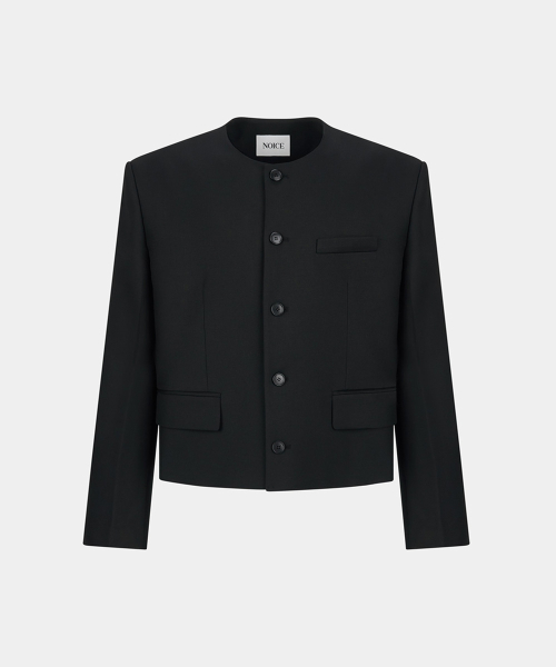 M PURE COLLAR TAILORED JACKET - BLACK