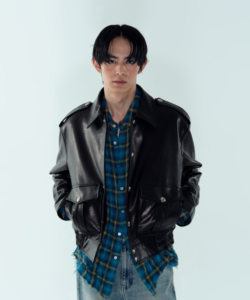ROBERT LAMBSKIN JACKET - BLACK