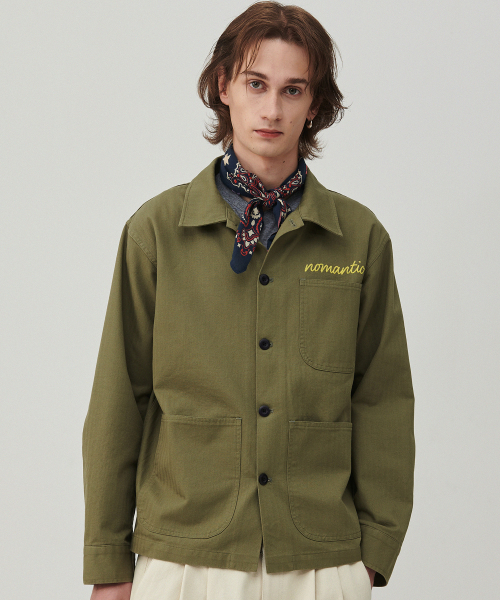 Куртка Nomantic Washed Herringbone Twill Pocket Jacket Olive