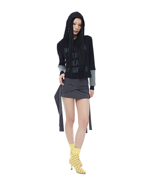 Stripe Twist Wrap_Charcoal