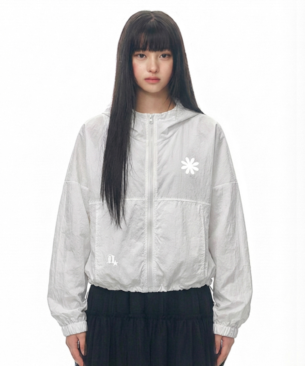 Symbol Logo Hood Windbreaker Jumper_White