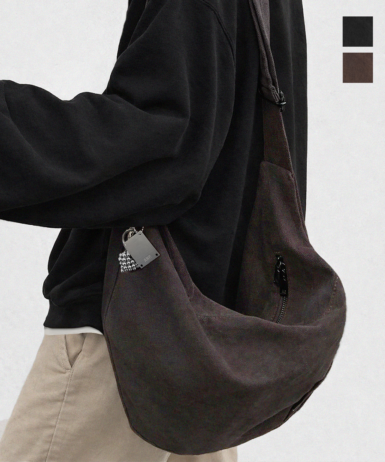 2WAY COTTON CANVAS BIG CROSS SHOULDE BAG
