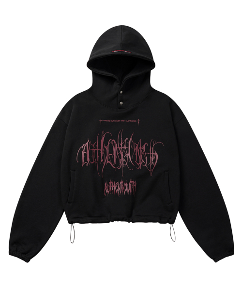 Devil Over Boxy Hoodie - Black