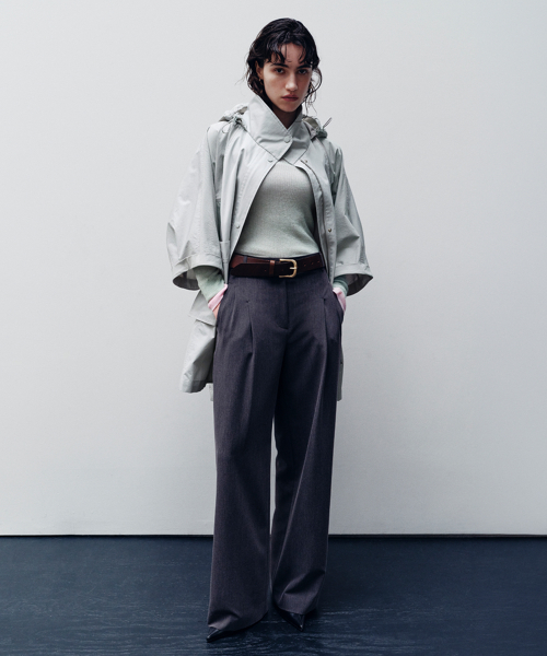 Широкие брюки с двумя складками 26SS, Charcoal
