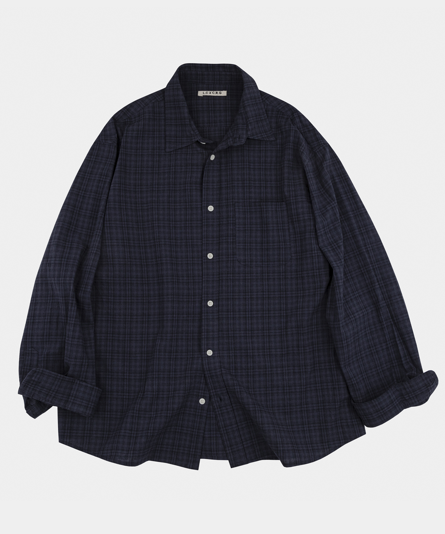 City Pop French Check Shirt Dark Navy