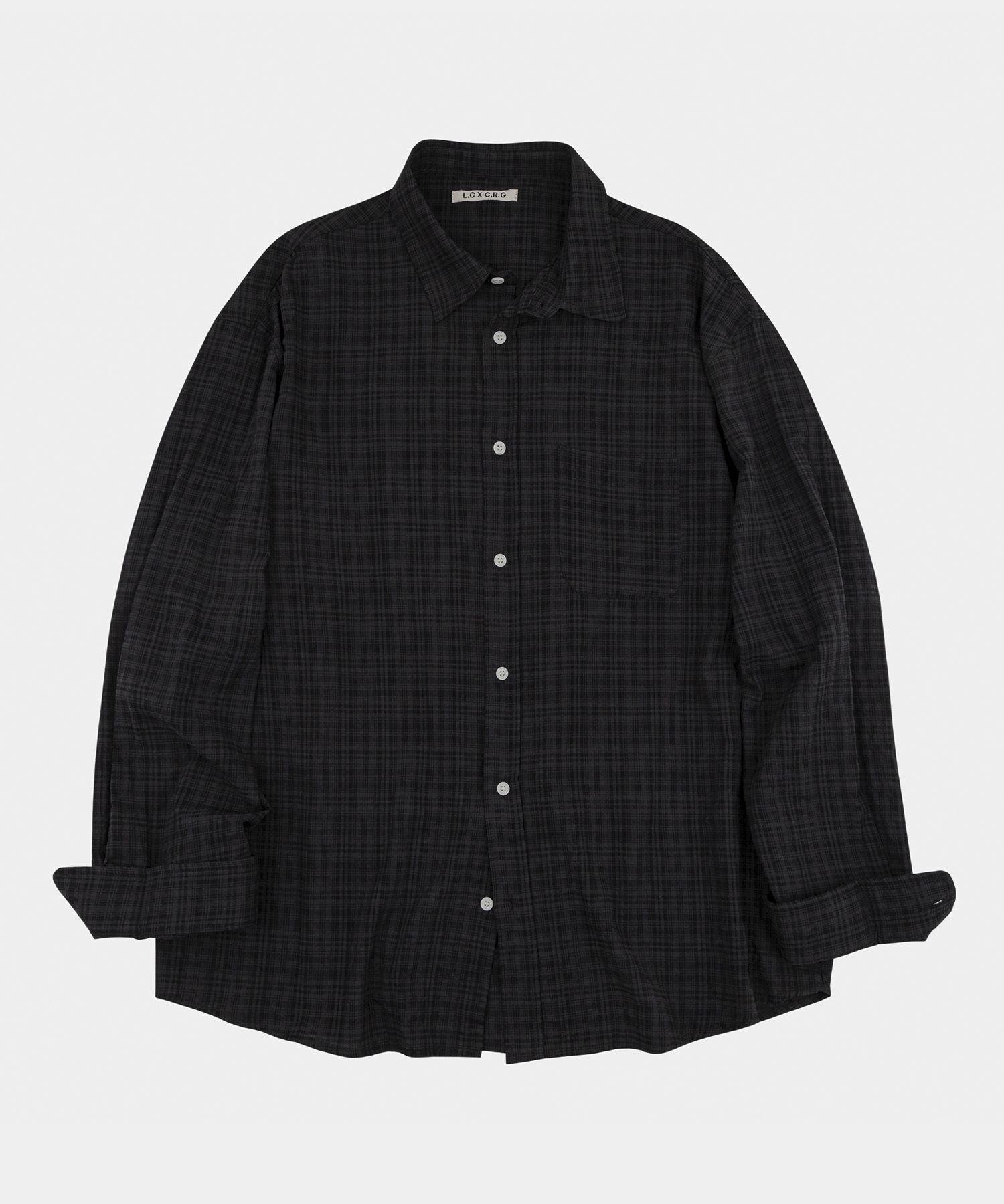 City Pop French Check Shirt Smoke Black