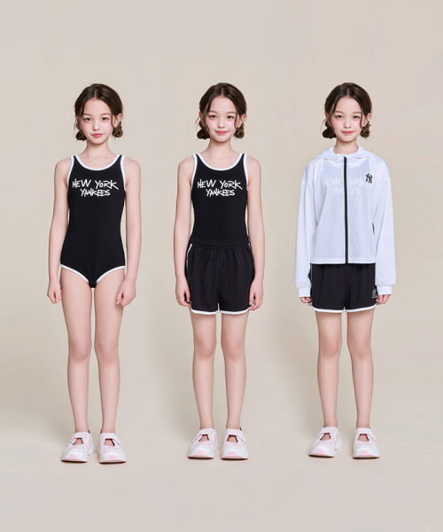 걸즈 스트릿 메쉬 후드집업 3P 세트 NY (Black)