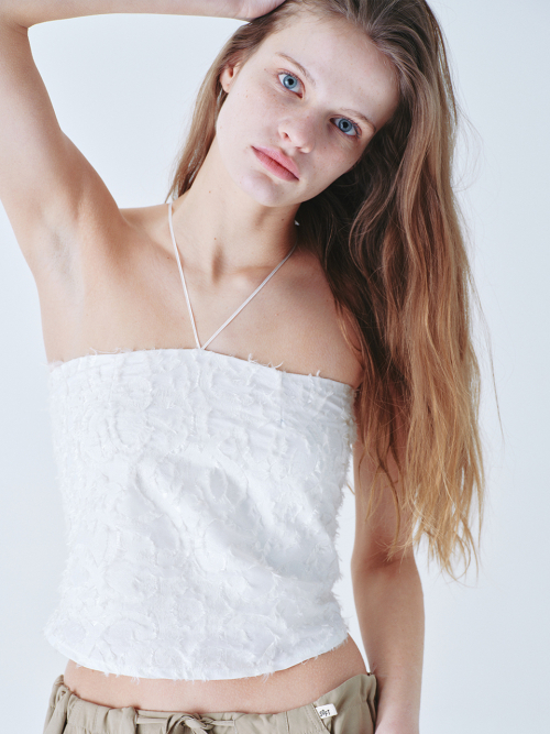 Жаккардовый топ Kisses_White