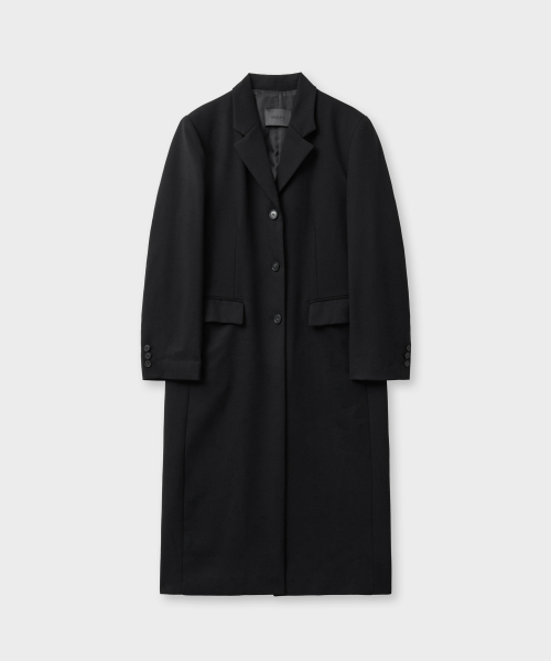 3button maxi long coat_black