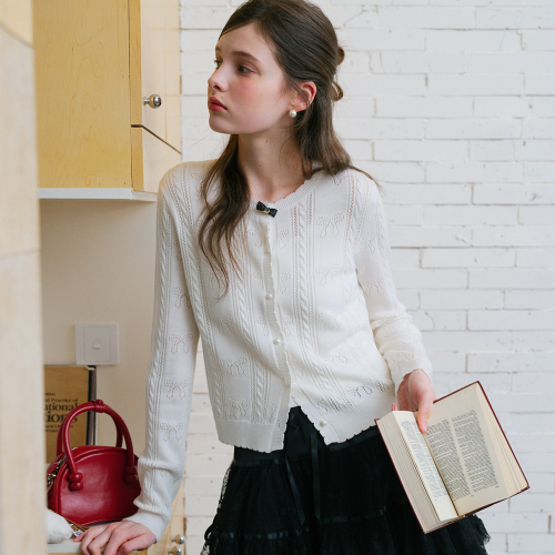 Cest_Romantic bow knit кардиган