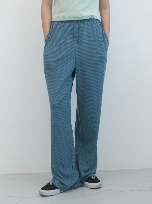 Широкие домашние брюки на резинке (Blue Stripe)