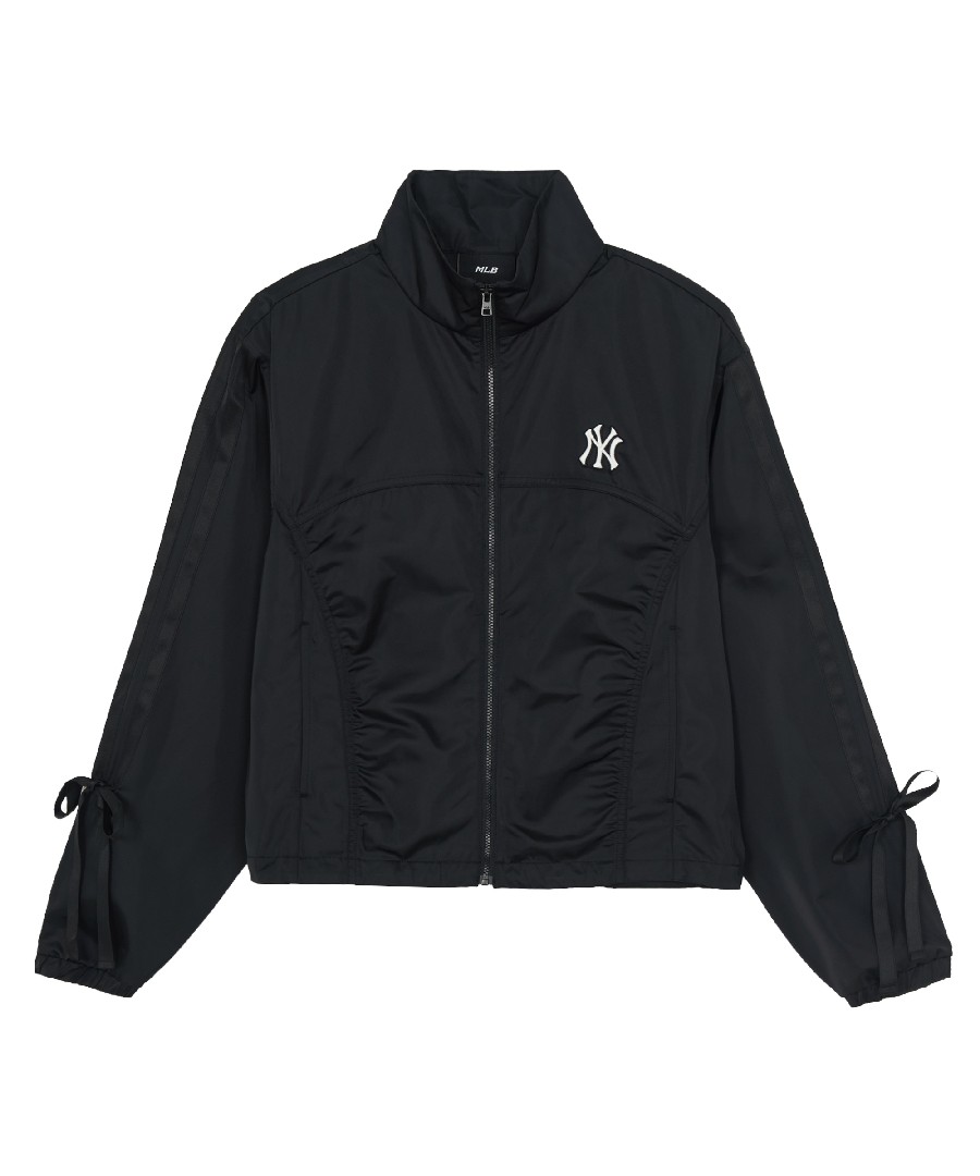 Женская спортивная ветровка из сатина с рюшами NY (Black)