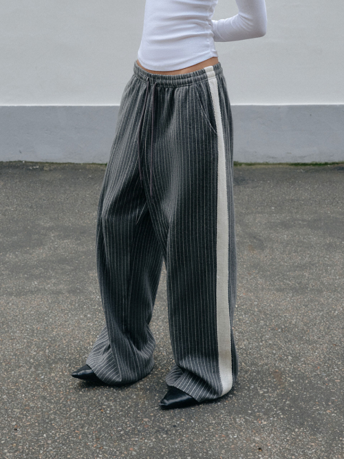 BENI полоска SWEAT PANTS_GRAY