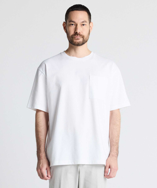 Supima Cotton Pocket T-Shirt White (Oversized)_STSVB81OSW