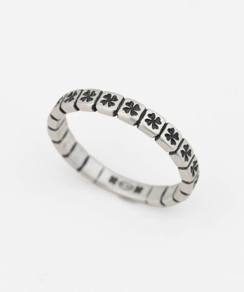 Clover mini rail ring BK (925 silver)