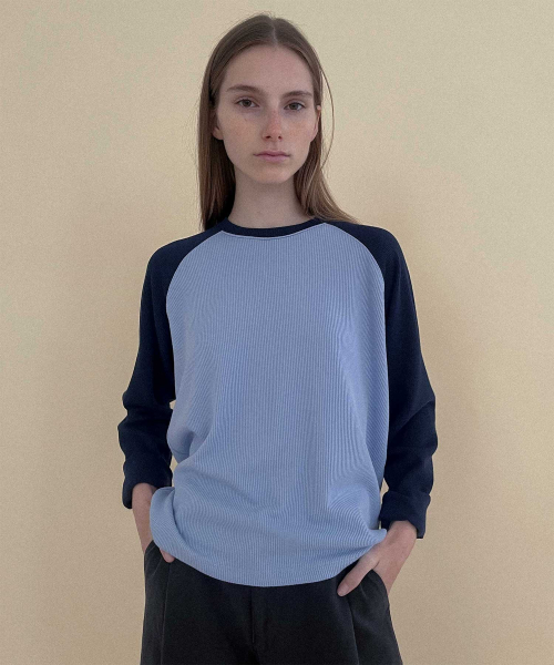 Хлопковая футболка реглан Эмма_Sky Blue