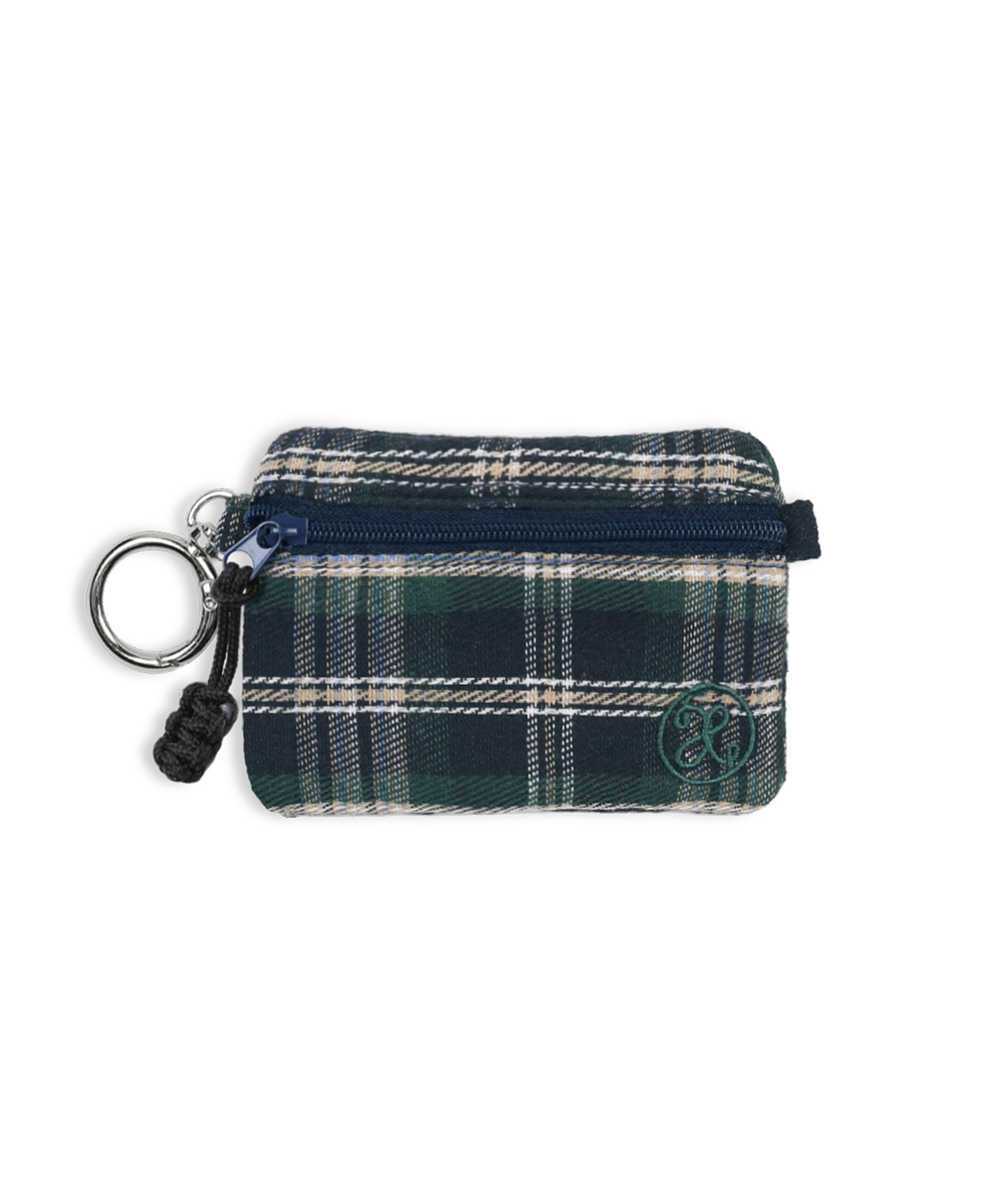 Картхолдер-брелок в клетку с карманами XTA111 (GREEN)