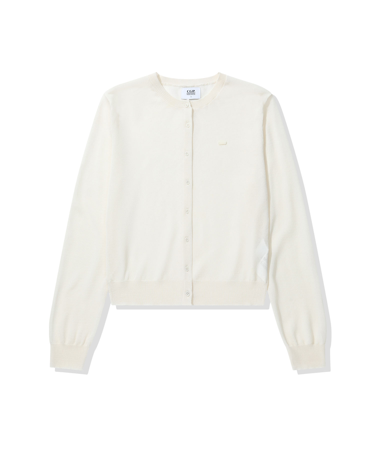 (Women) Square Logo шир кардиган — White