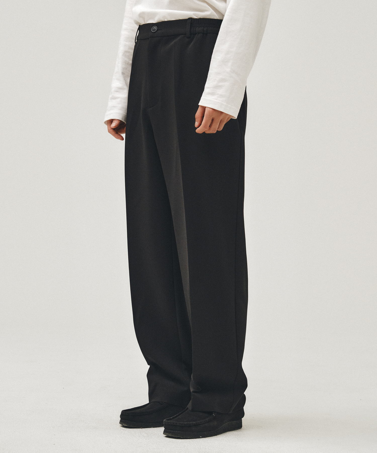 exclamation semi-широкий banding slacks чёрный