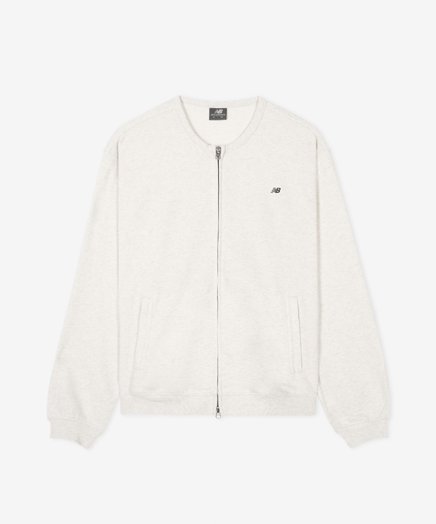 NBMDG21423 / UNI essential summer lightweight crew-neck zip-up (OATMEAL)