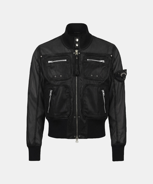Laguna Lightweight Nylon Bomber Jacket - Black