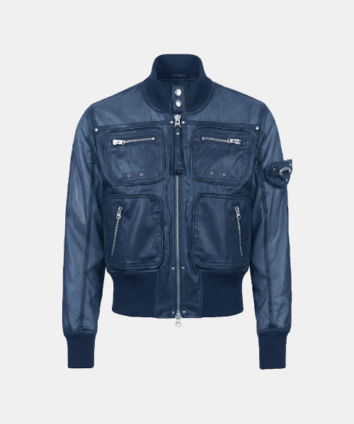 Laguna Lightweight Nylon Bomber Jacket - Navy