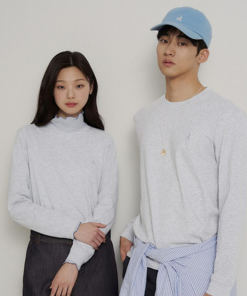 basic long-sleeve t-shirt - light gray